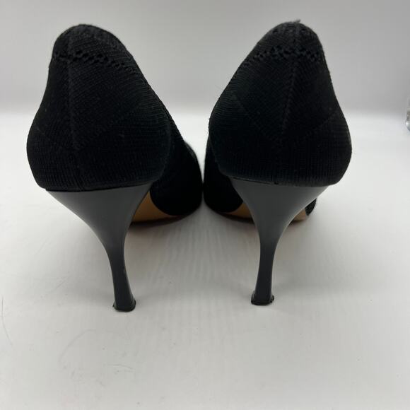 Vince Camuto Cresida Pointed Toe Pumps Heels Black Woven Mesh Size 8M - Picture 5 of 7